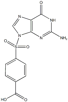 4-[(2-amino-6-oxo-1,6-dihydro-9H-purin-9-yl)sulfonyl]benzoic acid Structure