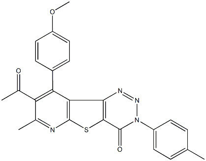 8-acetyl-9-(4-methoxyphenyl)-7-methyl-3-(4-methylphenyl)pyrido[3',2':4,5]thieno[3,2-d][1,2,3]triazin-4(3H)-one Structure