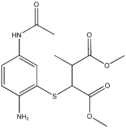 dimethyl 2-{[5-(acetylamino)-2-aminophenyl]sulfanyl}-3-methylsuccinate 化学構造式