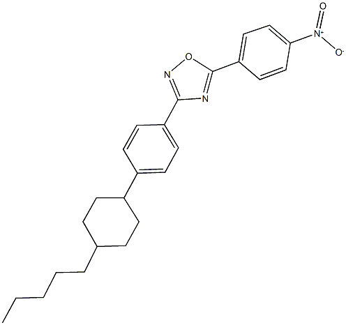 5-{4-nitrophenyl}-3-[4-(4-pentylcyclohexyl)phenyl]-1,2,4-oxadiazole Struktur