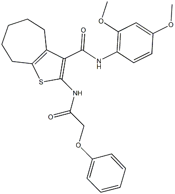 N-(2,4-dimethoxyphenyl)-2-[(phenoxyacetyl)amino]-5,6,7,8-tetrahydro-4H-cyclohepta[b]thiophene-3-carboxamide Struktur