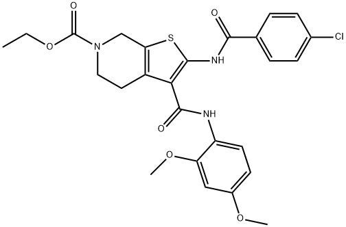 ethyl 2-[(4-chlorobenzoyl)amino]-3-[(2,4-dimethoxyanilino)carbonyl]-4,7-dihydrothieno[2,3-c]pyridine-6(5H)-carboxylate|