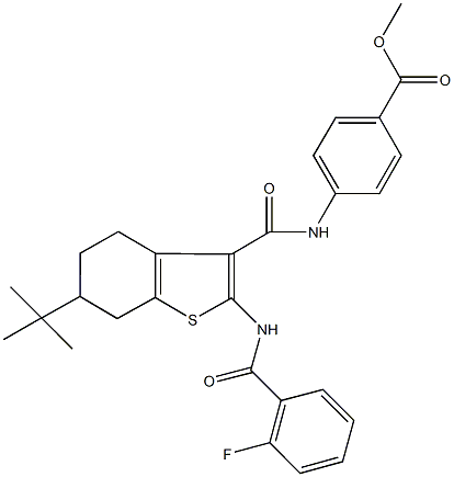 499198-39-9 methyl 4-[({6-tert-butyl-2-[(2-fluorobenzoyl)amino]-4,5,6,7-tetrahydro-1-benzothien-3-yl}carbonyl)amino]benzoate