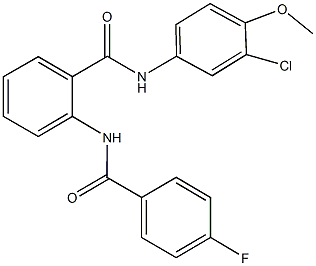 N-(3-chloro-4-methoxyphenyl)-2-[(4-fluorobenzoyl)amino]benzamide Struktur