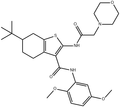 6-tert-butyl-N-(2,5-dimethoxyphenyl)-2-[(4-morpholinylacetyl)amino]-4,5,6,7-tetrahydro-1-benzothiophene-3-carboxamide,499198-68-4,结构式