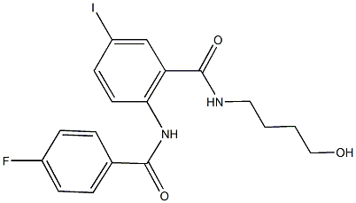 2-[(4-fluorobenzoyl)amino]-N-(4-hydroxybutyl)-5-iodobenzamide Structure