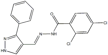 2,4-dichloro-N'-[(3-phenyl-1H-pyrazol-4-yl)methylene]benzohydrazide Struktur