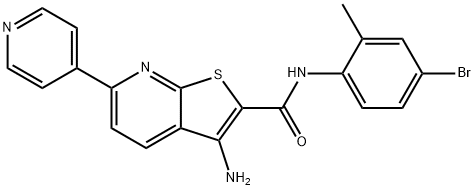 3-amino-N-(4-bromo-2-methylphenyl)-6-pyridin-4-ylthieno[2,3-b]pyridine-2-carboxamide,499209-67-5,结构式