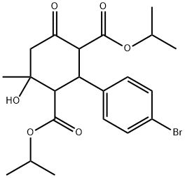 diisopropyl 2-(4-bromophenyl)-4-hydroxy-4-methyl-6-oxo-1,3-cyclohexanedicarboxylate 结构式