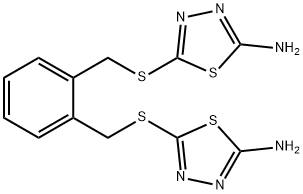 5-[(2-{[(5-amino-1,3,4-thiadiazol-2-yl)sulfanyl]methyl}benzyl)sulfanyl]-1,3,4-thiadiazol-2-ylamine 结构式