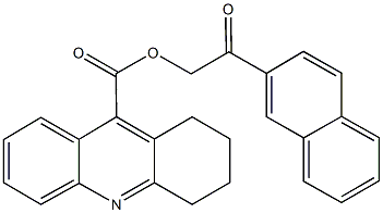 2-(2-naphthyl)-2-oxoethyl 1,2,3,4-tetrahydro-9-acridinecarboxylate Struktur