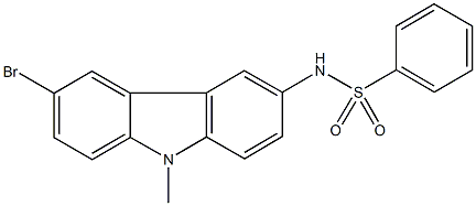 N-(6-bromo-9-methyl-9H-carbazol-3-yl)benzenesulfonamide Structure