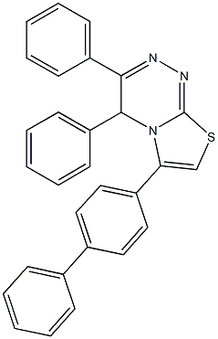 6-[1,1'-biphenyl]-4-yl-3,4-diphenyl-4H-[1,3]thiazolo[2,3-c][1,2,4]triazine 结构式