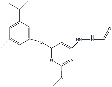 N'-[6-(3-isopropyl-5-methylphenoxy)-2-(methylsulfanyl)-4-pyrimidinyl]formic hydrazide Structure