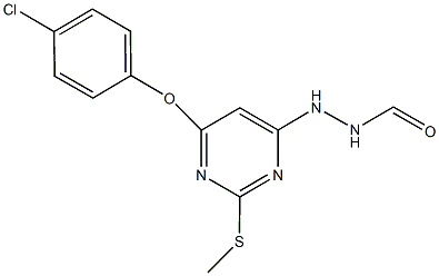 N'-[6-(4-chlorophenoxy)-2-(methylsulfanyl)pyrimidin-4-yl]formic hydrazide Struktur