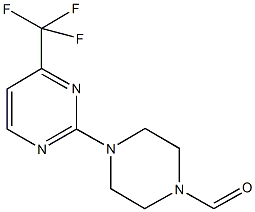 4-[4-(trifluoromethyl)-2-pyrimidinyl]-1-piperazinecarbaldehyde Struktur