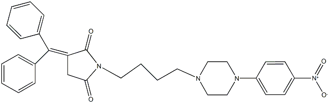 3-(diphenylmethylene)-1-[4-(4-{4-nitrophenyl}-1-piperazinyl)butyl]-2,5-pyrrolidinedione 结构式