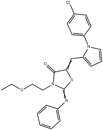 500018-35-9 5-{[1-(4-chlorophenyl)-1H-pyrrol-2-yl]methylene}-3-(2-ethoxyethyl)-2-(phenylimino)-1,3-thiazolidin-4-one
