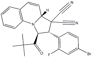 2-(4-bromo-2-fluorophenyl)-1-(2,2-dimethylpropanoyl)-1,2-dihydropyrrolo[1,2-a]quinoline-3,3(3aH)-dicarbonitrile,500102-34-1,结构式
