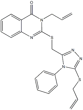 3-allyl-2-({[5-(allylsulfanyl)-4-phenyl-4H-1,2,4-triazol-3-yl]methyl}sulfanyl)-4(3H)-quinazolinone Structure