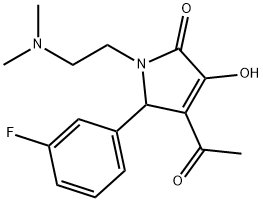 4-acetyl-1-[2-(dimethylamino)ethyl]-5-(3-fluorophenyl)-3-hydroxy-1,5-dihydro-2H-pyrrol-2-one Struktur