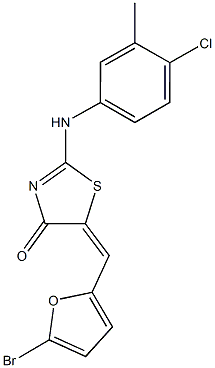 5-[(5-bromo-2-furyl)methylene]-2-(4-chloro-3-methylanilino)-1,3-thiazol-4(5H)-one|