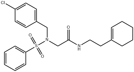 2-[(4-chlorobenzyl)(phenylsulfonyl)amino]-N-[2-(1-cyclohexen-1-yl)ethyl]acetamide Structure