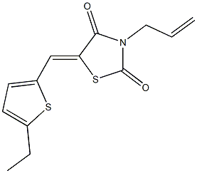 3-allyl-5-[(5-ethyl-2-thienyl)methylene]-1,3-thiazolidine-2,4-dione,500134-84-9,结构式