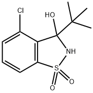 3-tert-butyl-4-chloro-2,3-dihydro-1,2-benzisothiazol-3-ol 1,1-dioxide 化学構造式