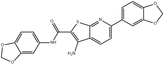 3-amino-N,6-di(1,3-benzodioxol-5-yl)thieno[2,3-b]pyridine-2-carboxamide,500144-27-4,结构式