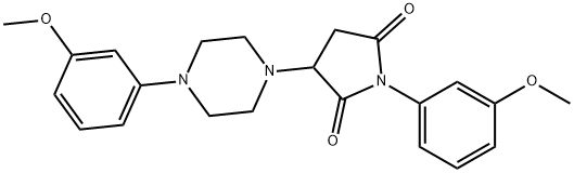 1-(3-methoxyphenyl)-3-[4-(3-methoxyphenyl)piperazin-1-yl]pyrrolidine-2,5-dione 化学構造式