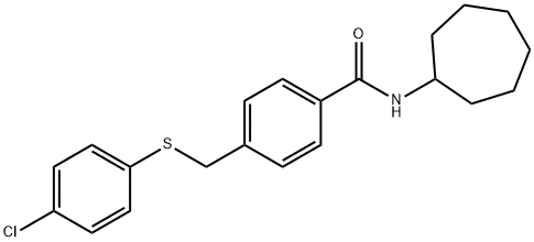 4-{[(4-chlorophenyl)sulfanyl]methyl}-N-cycloheptylbenzamide Structure