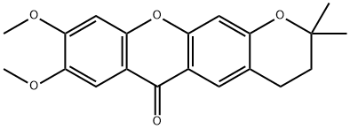 8,9-dimethoxy-2,2-dimethyl-3,4-dihydro-2H,6H-pyrano[3,2-b]xanthen-6-one Structure