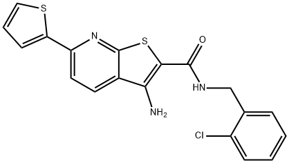 3-amino-N-(2-chlorobenzyl)-6-thien-2-ylthieno[2,3-b]pyridine-2-carboxamide Struktur
