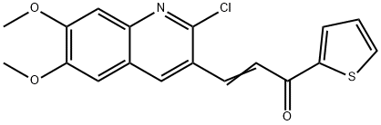 3-(2-chloro-6,7-dimethoxy-3-quinolinyl)-1-(2-thienyl)-2-propen-1-one 结构式