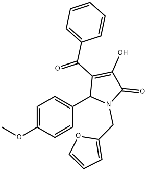 4-benzoyl-1-(2-furylmethyl)-3-hydroxy-5-(4-methoxyphenyl)-1,5-dihydro-2H-pyrrol-2-one Struktur