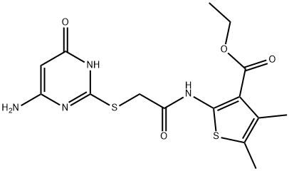 ethyl 2-({[(4-amino-6-oxo-1,6-dihydro-2-pyrimidinyl)sulfanyl]acetyl}amino)-4,5-dimethyl-3-thiophenecarboxylate,500202-77-7,结构式