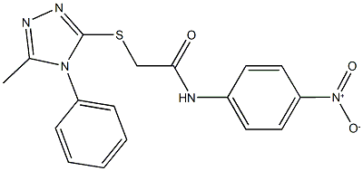 N-{4-nitrophenyl}-2-[(5-methyl-4-phenyl-4H-1,2,4-triazol-3-yl)sulfanyl]acetamide Struktur