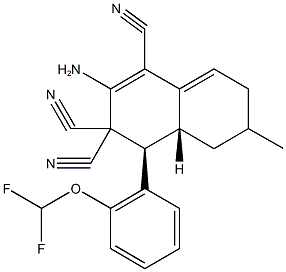 2-amino-4-[2-(difluoromethoxy)phenyl]-6-methyl-4a,5,6,7-tetrahydro-1,3,3(4H)-naphthalenetricarbonitrile,500219-03-4,结构式