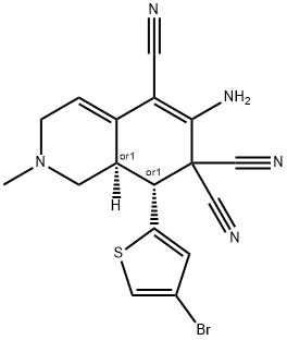 6-amino-8-(4-bromo-2-thienyl)-2-methyl-2,3,8,8a-tetrahydro-5,7,7(1H)-isoquinolinetricarbonitrile|
