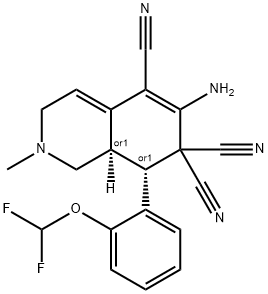 500219-07-8 6-amino-8-[2-(difluoromethoxy)phenyl]-2-methyl-2,3,8,8a-tetrahydro-5,7,7(1H)-isoquinolinetricarbonitrile