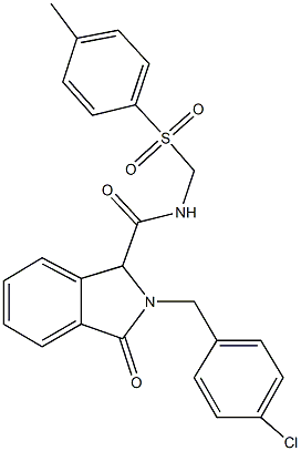 2-(4-chlorobenzyl)-N-{[(4-methylphenyl)sulfonyl]methyl}-3-oxo-1-isoindolinecarboxamide,500219-59-0,结构式