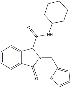 N-cyclohexyl-3-oxo-2-(2-thienylmethyl)-1-isoindolinecarboxamide 化学構造式