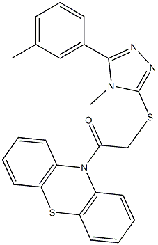 4-methyl-5-(3-methylphenyl)-4H-1,2,4-triazol-3-yl 2-oxo-2-(10H-phenothiazin-10-yl)ethyl sulfide Structure