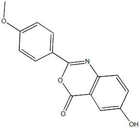 6-hydroxy-2-(4-methoxyphenyl)-4H-3,1-benzoxazin-4-one 化学構造式