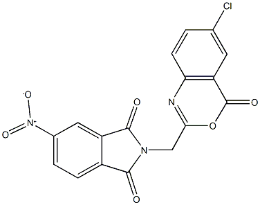 2-[(6-chloro-4-oxo-4H-3,1-benzoxazin-2-yl)methyl]-5-nitro-1H-isoindole-1,3(2H)-dione,500261-52-9,结构式