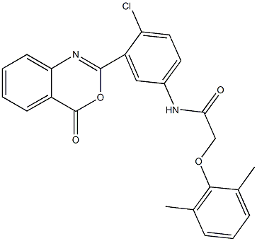 N-[4-chloro-3-(4-oxo-4H-3,1-benzoxazin-2-yl)phenyl]-2-(2,6-dimethylphenoxy)acetamide 结构式