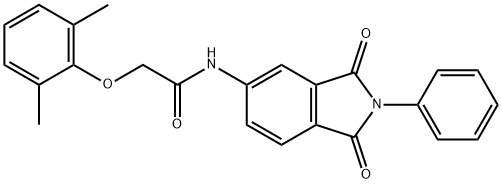 2-(2,6-dimethylphenoxy)-N-(1,3-dioxo-2-phenyl-2,3-dihydro-1H-isoindol-5-yl)acetamide 化学構造式