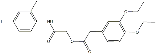 2-(4-iodo-2-methylanilino)-2-oxoethyl (3,4-diethoxyphenyl)acetate Struktur