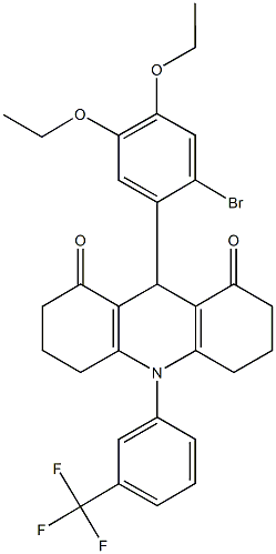 9-(2-bromo-4,5-diethoxyphenyl)-10-[3-(trifluoromethyl)phenyl]-3,4,6,7,9,10-hexahydro-1,8(2H,5H)-acridinedione|